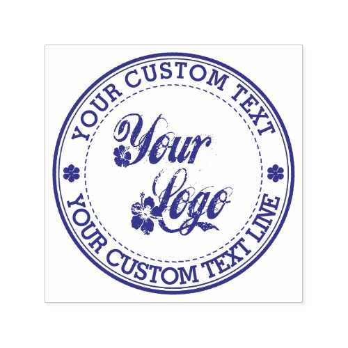 Round Custom Your Text With Logo Self_inking Stamp