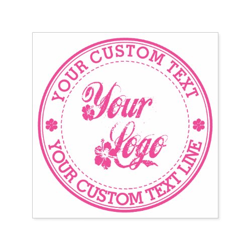 Round Custom Your Text With Logo Self_inking Stamp