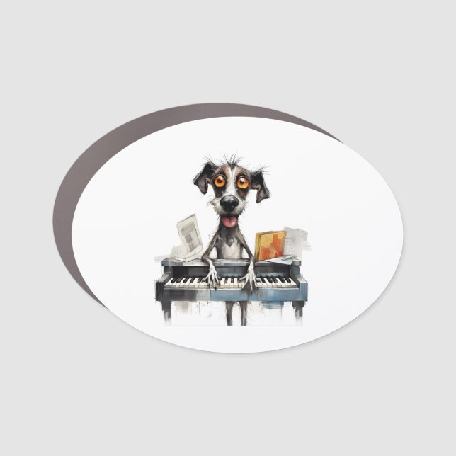 round cute dog magnet (Front)