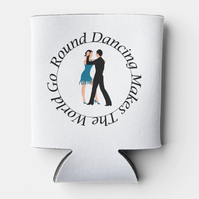 Round Dance 12 oz Can Cooler/Coozie Cooler (Front)