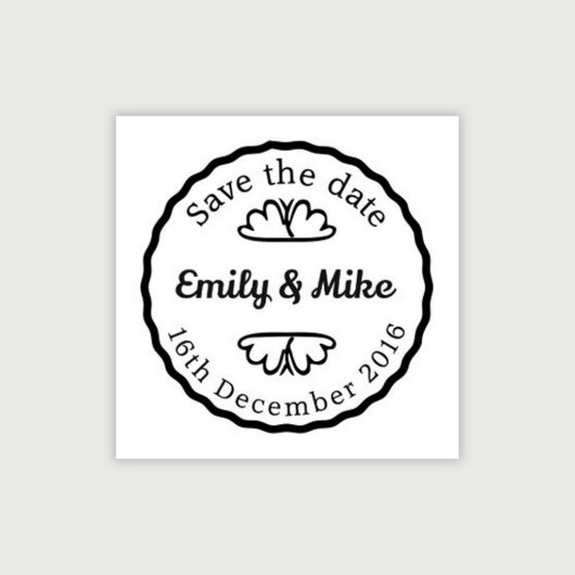Round Decorative Personalized Wedding Embosser (Design View)