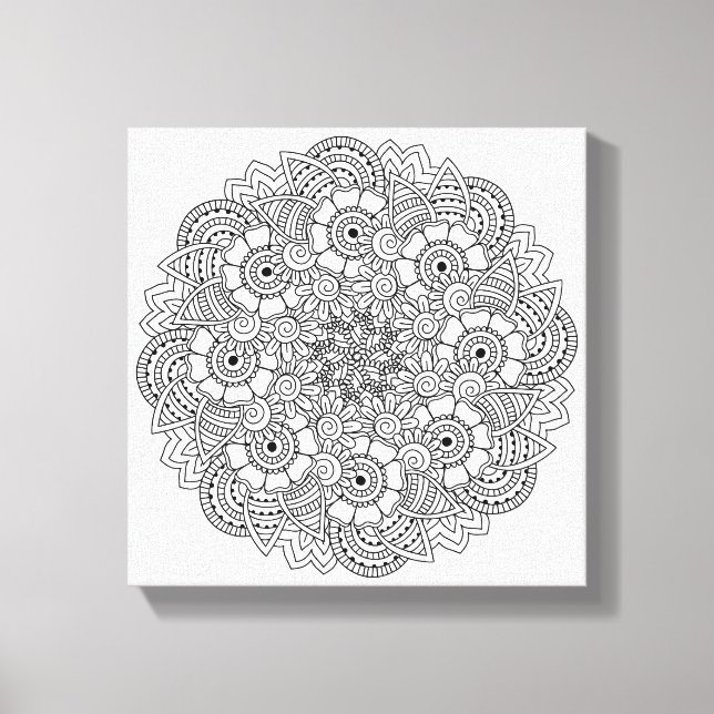 Round Design Doodle 6 Canvas Print (Front)