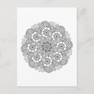 Round Design Doodle Postcard