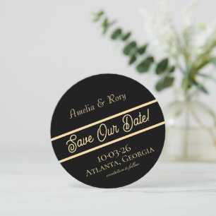 Round Diagonal Save the Date Card
