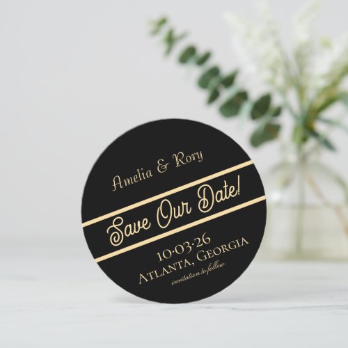 Round Diagonal Save the Date Card