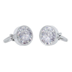 Round Diamond Print Cufflinks