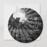 Round Disco Ball 70th Birthday Party Invitation