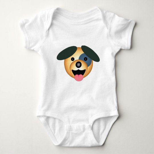 Round dog happy design baby bodysuit