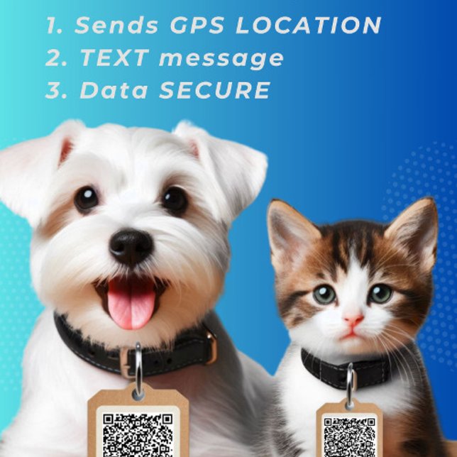 Round Dog Tag QR Code (Peace of Mind and completely Data SECURE)