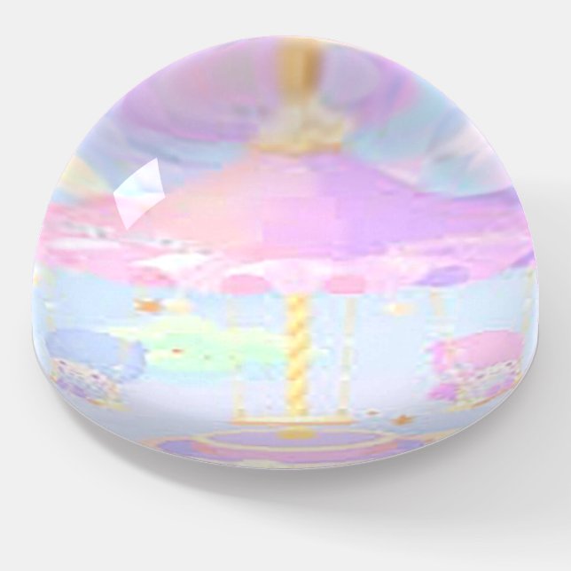 Round Dome Carousel Trinket Paperweight (Angled)