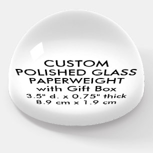 Round Dome Polished Glass Custom Paperweight