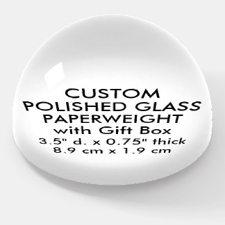 Round Dome Polished Glass Custom Paperweight