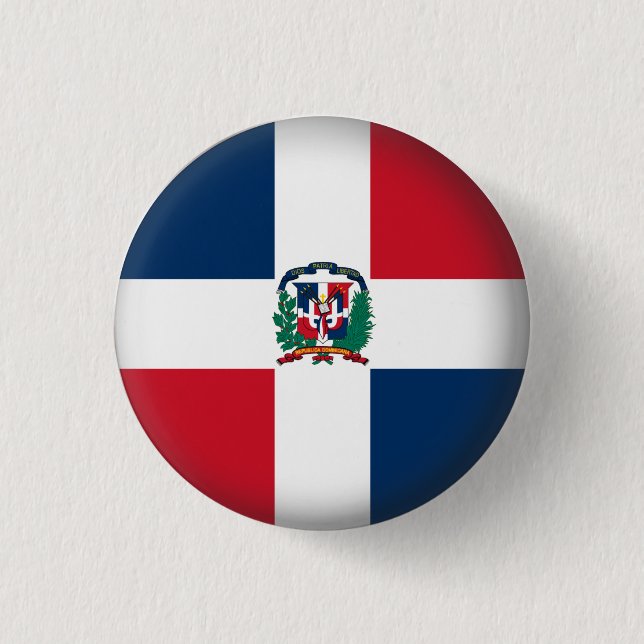 Round Dominican Republic Pinback Button (Front)