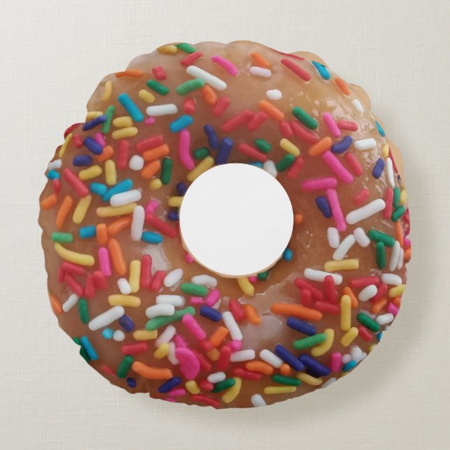 Round Donut Sprinkles Decor Pillow (Front)