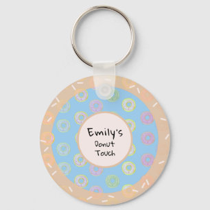 Round Donut Touch Blue Keychain