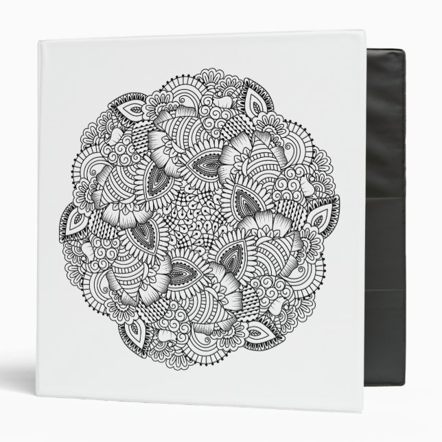 Round Doodle Design Binder (Front/Inside)