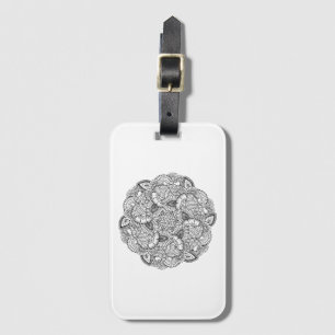 Round Doodle Design Luggage Tag
