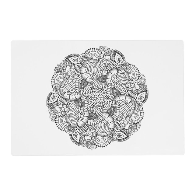 Round Doodle Design Placemat (Front)