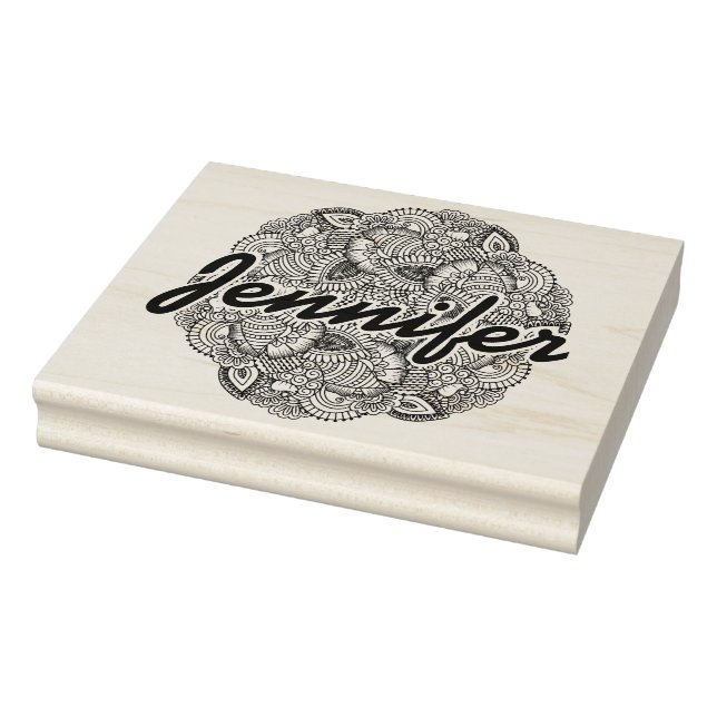 Round Doodle Design Rubber Stamp (Stamp)