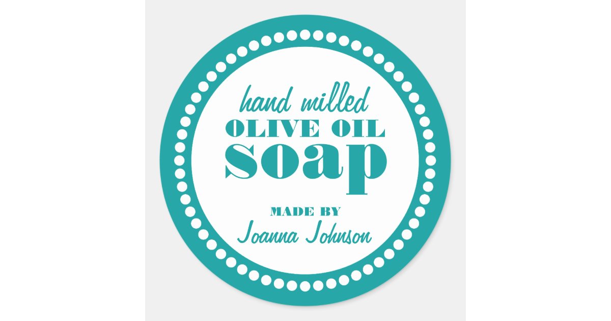 Round Dot Frame Soap Label Template  Zazzle.com