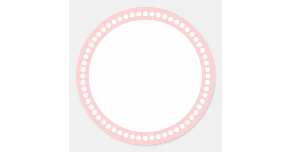 Download Round Dot Frame Sticker Template in Pink | Zazzle.com