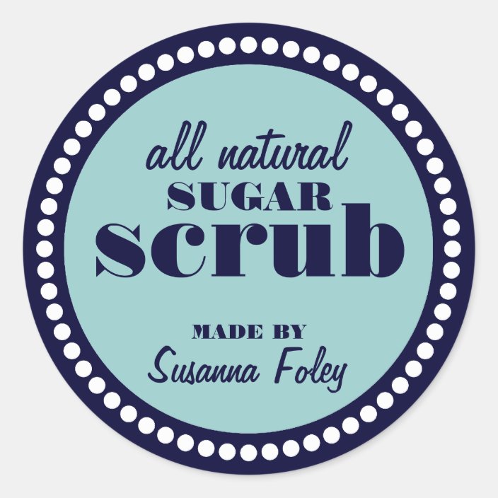 Round Dot Frame Sugar Scrub Label Template Zazzle