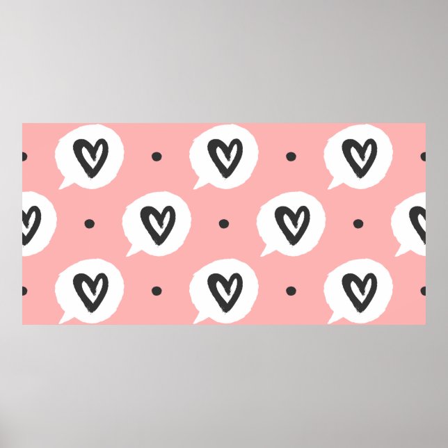 Round dots and bubbles of speech with outlines of  poster (Front)