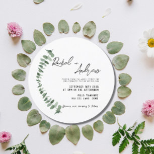 Round Elegant & Romantic Wedding invitation card