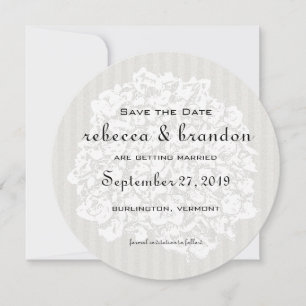 Round Elegant Save-the-Date Wedding Announcements