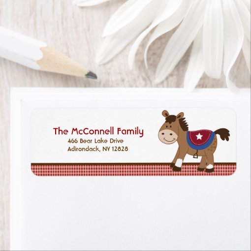 Round 'Em Up Western Horse ADDRESS LABELS Zazzle