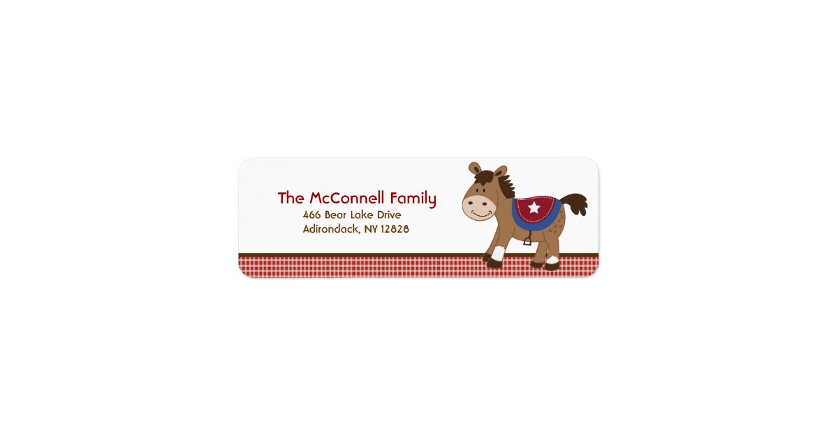 Round 'Em Up Western Horse ADDRESS LABELS Zazzle