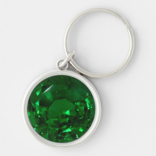 Round Emerald Keychain