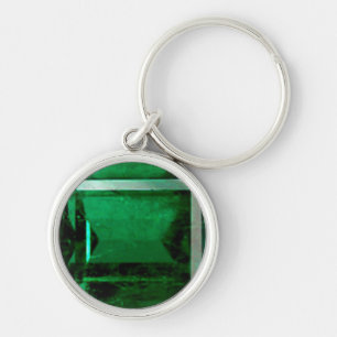 Round Emerald Keychain