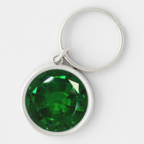 Round Emerald Keychain