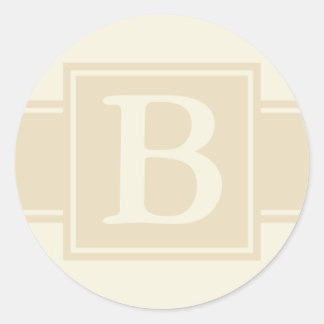 Round Envelope Seals with Monogram - Ecru & Cream