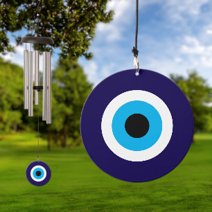 Round Evil Eye Blue Mati Nazar luck & protection Wind Chime