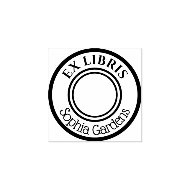 Round  Ex Libris Rubber Stamp (Imprint)