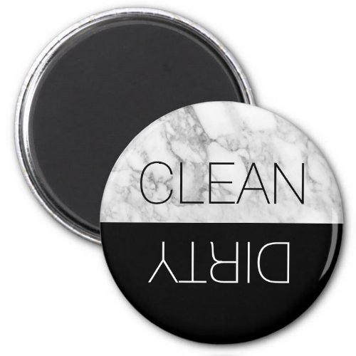 Round Faux Marble Clean Dirty Dishwasher Magnet