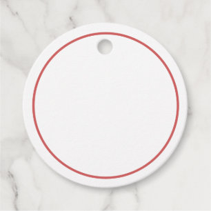 Round Favor Gift Tags - Coral Border