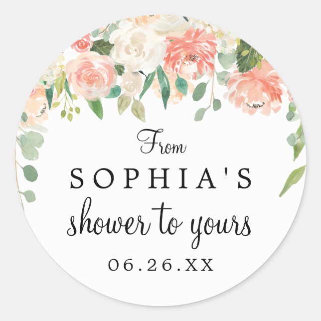 Round Favor Sticker - Pretty Peach (Front)