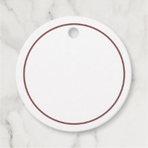 Round Favor Tags - Brown Border