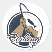 Round Fishing Label - Fishing Sticker