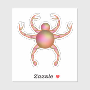 Round flesh colored crab sticker