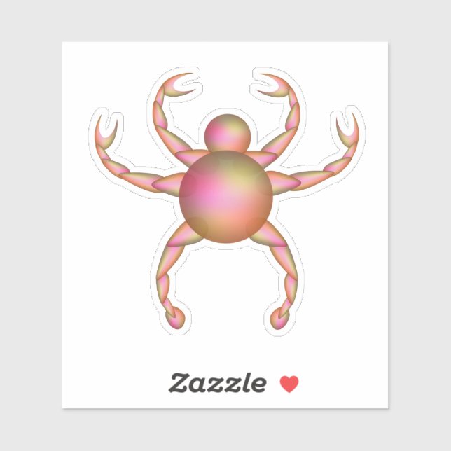 Round flesh colored crab sticker (Sheet)