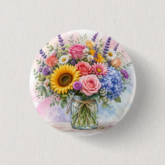 Round Floral Button