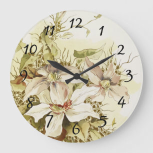 Round Floral Clock