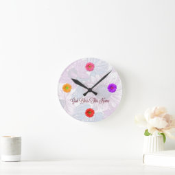 Round Floral Clock with 