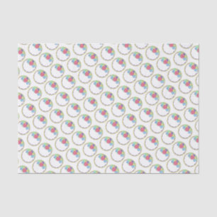 Round Floral Frosted Wedding Birthday Cake Tissue Paper