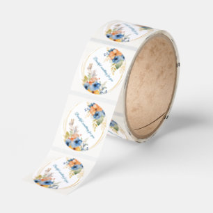 round floral roller sticker