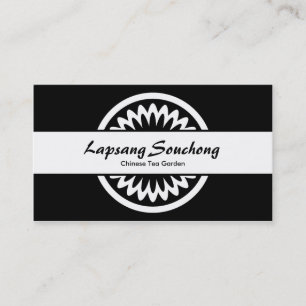 Round Flower - Black Business Card